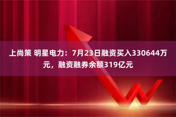 上尚策 明星电力：7月23日融资买入330644万元，融资融券余额319亿元